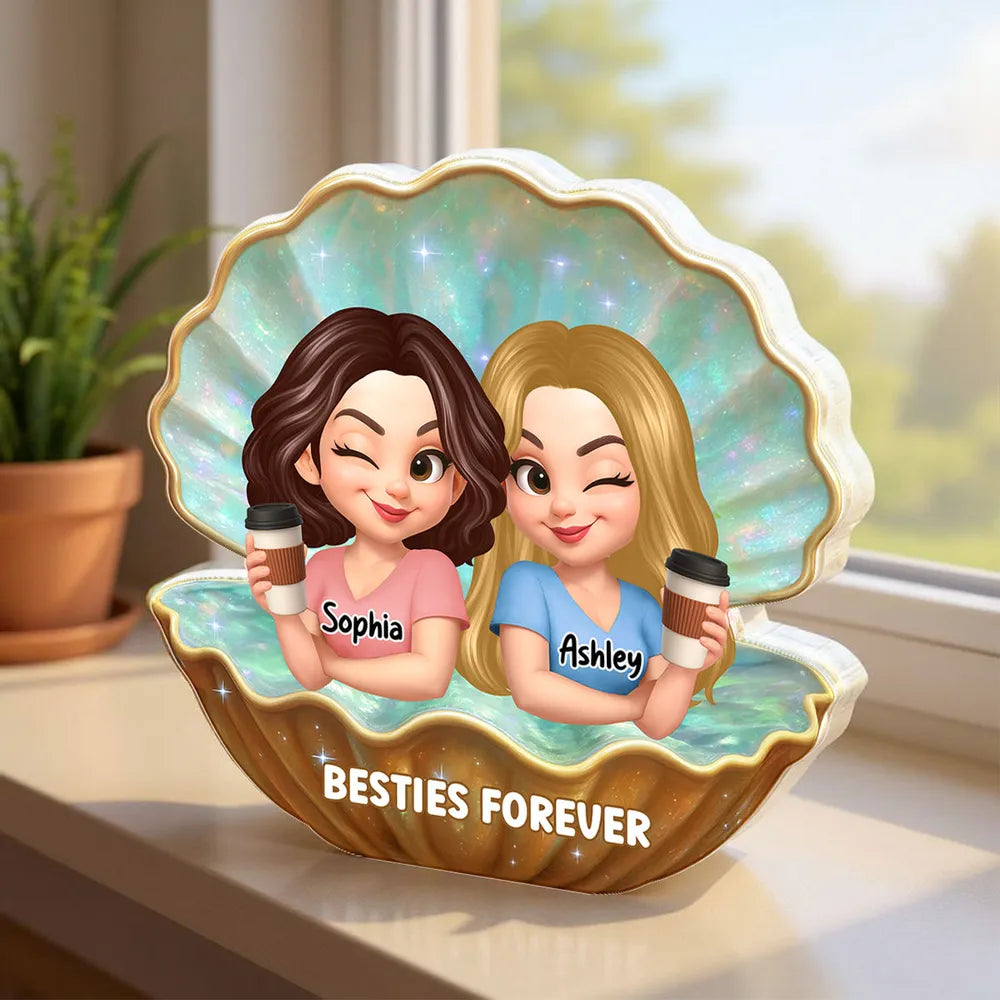 Personalized Best Friends Acrylic Block Plaque β Custom Gift for Besties, Fun and Cute Friendship Keepsake