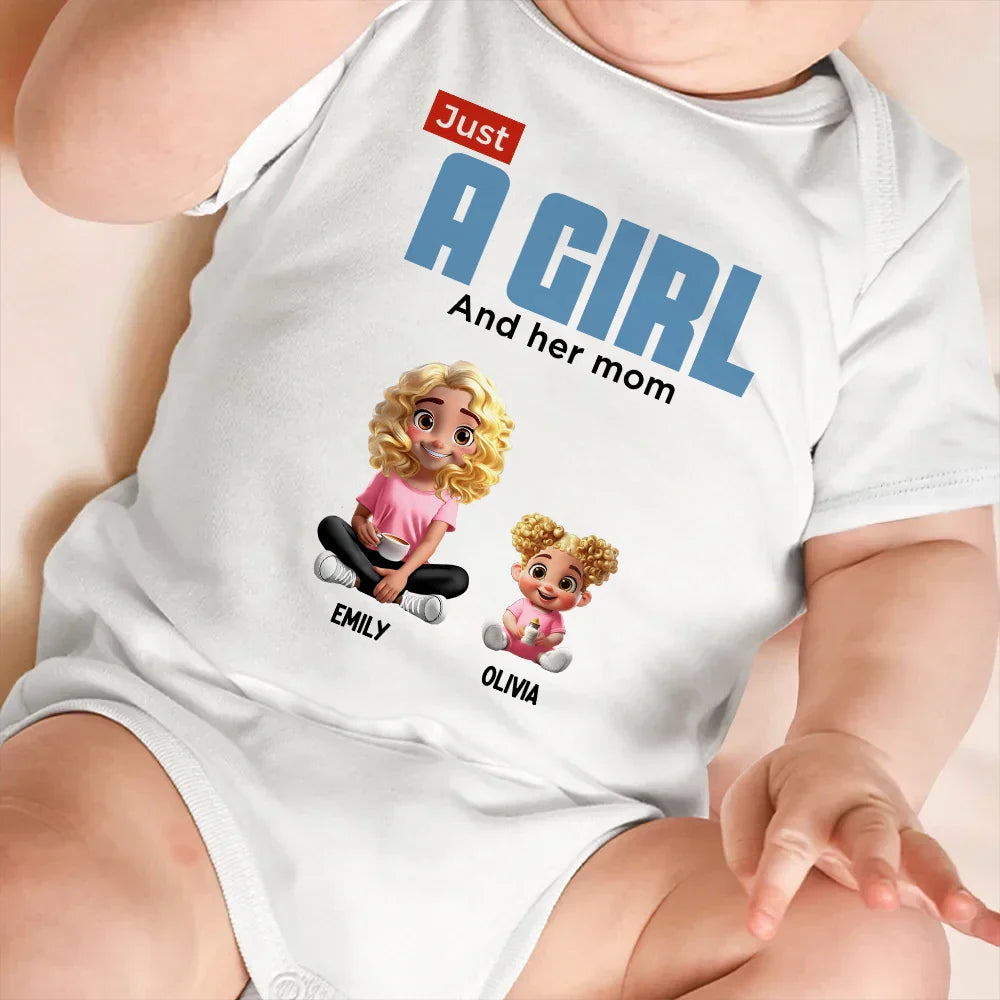 Custom Just a Mom and Her Kids – Cute Sitting Pose – Tee, Sweatshirt, Hoodie – Mother's Day & Birthday Gift