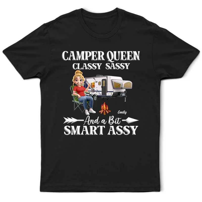 Camper Queen Classy Sassy And a Bit Smart Assy Shirt, Funny Camping Gift for Women Who Love RV Life