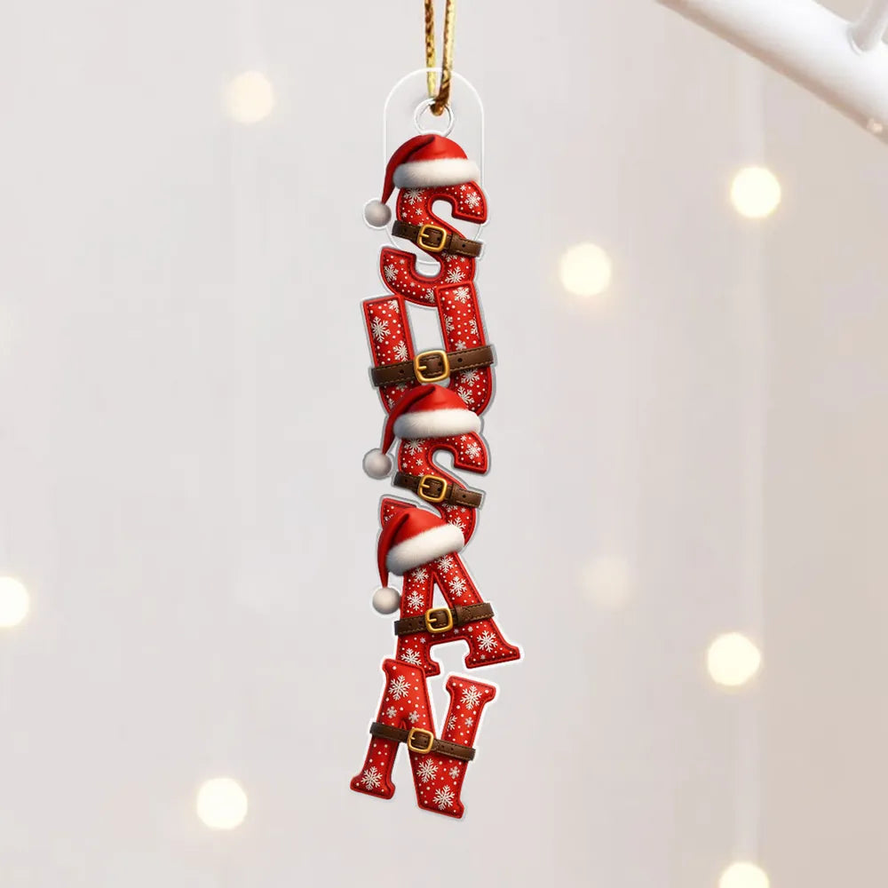 Personalized Acrylic Ornament with Santa Alphabet Letters, Custom Christmas Tree Decor, Unique Holiday Gift for Kids & Families