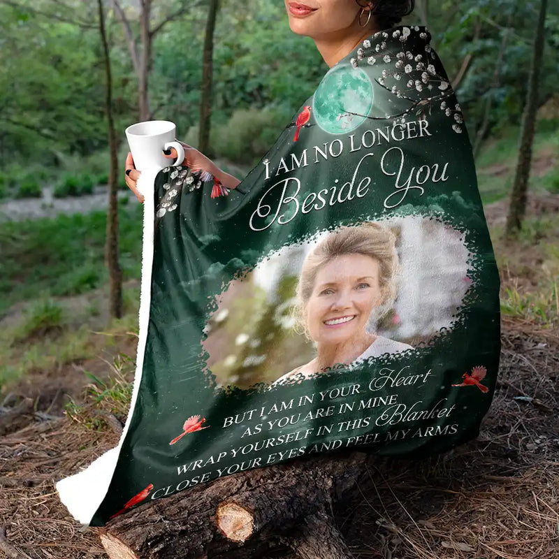 Custom Photo Fleece Blanket A Hug From Heaven When You Really Miss Me Comforting Remembrance Gift
