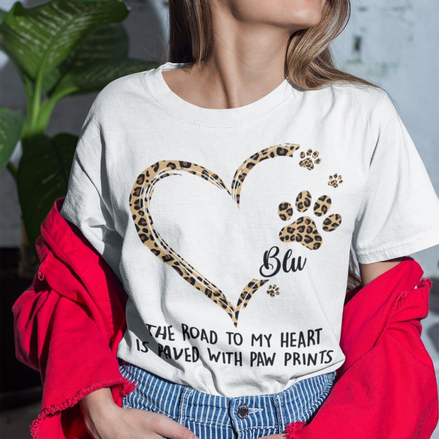 Personalized Pet Lover T-Shirt β The Road to My Heart is Paved with Paw Prints β The Perfect Gift for Pet Owners