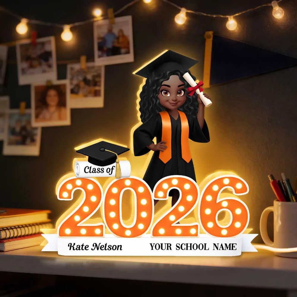 Personalized Acrylic Light Box Class Of Graduation Design for Bedroom or Bookshelf Warm Glow Unique Gift