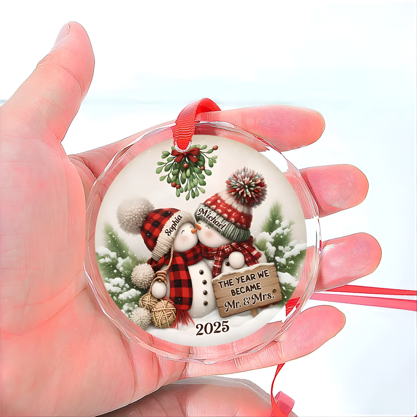 Silver Capped Glass Ornament β The Year We Became Mr. & Mrs., Perfect Christmas Gift for Couples & Newlyweds