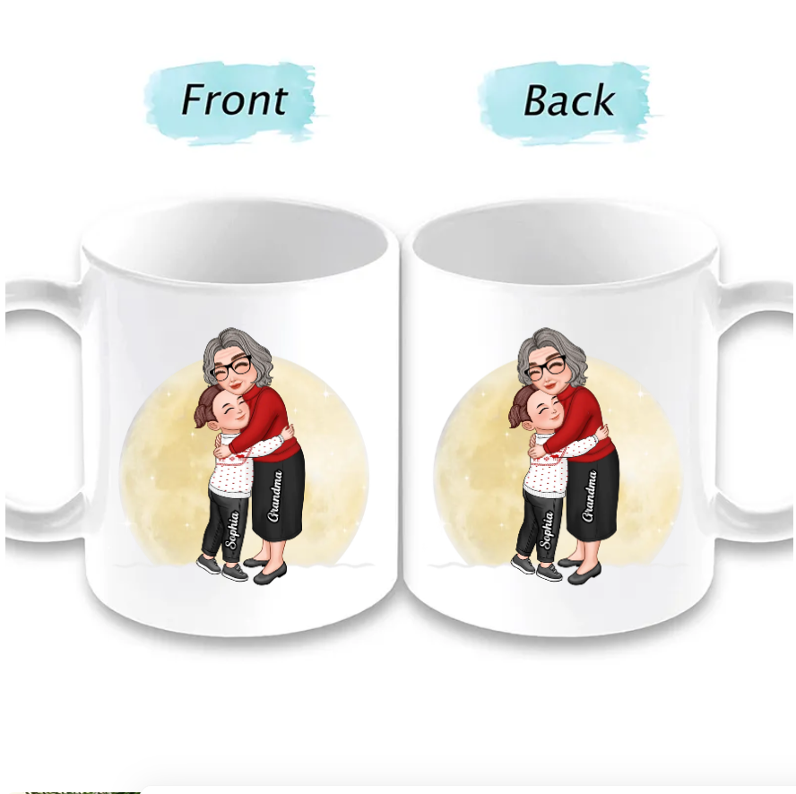 Cute Grandma & Grandkid Hugging - Gift For Grandkids & Grandma - Personalized Acrylic Ornament