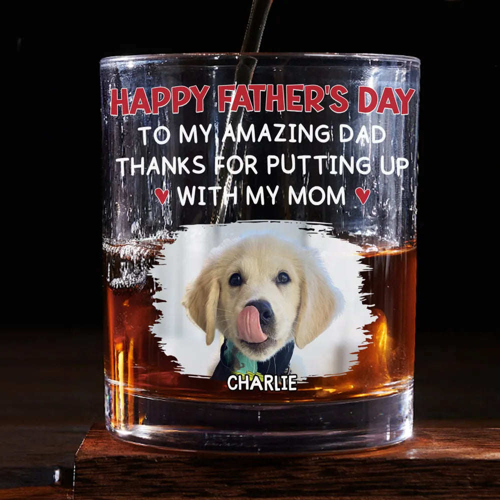 Custom Dog Dad Whiskey Glass – Personalized Father's Day Gift