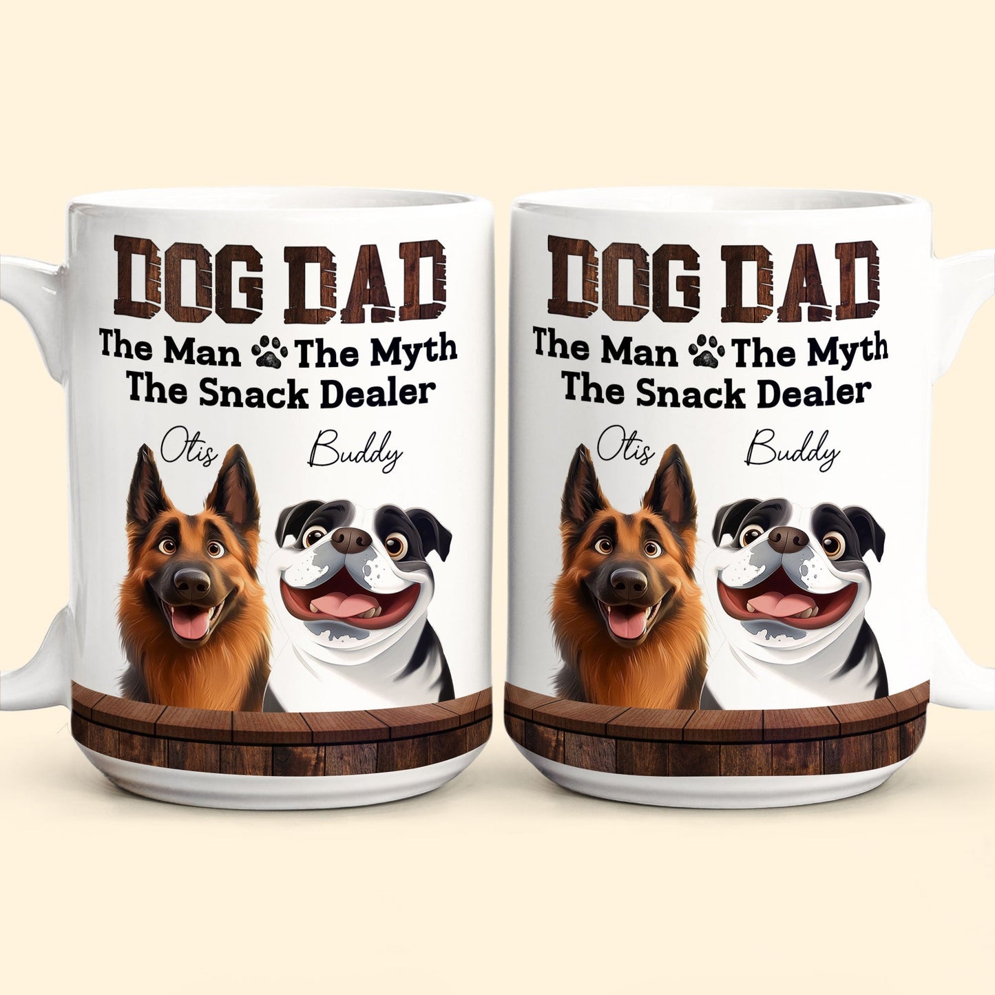 Dog Mum - The Myth, The Snack Dealer' Themed Mug – White Ceramic, Ideal Gift for Pet Lovers on Mother’s Day or for Home Use