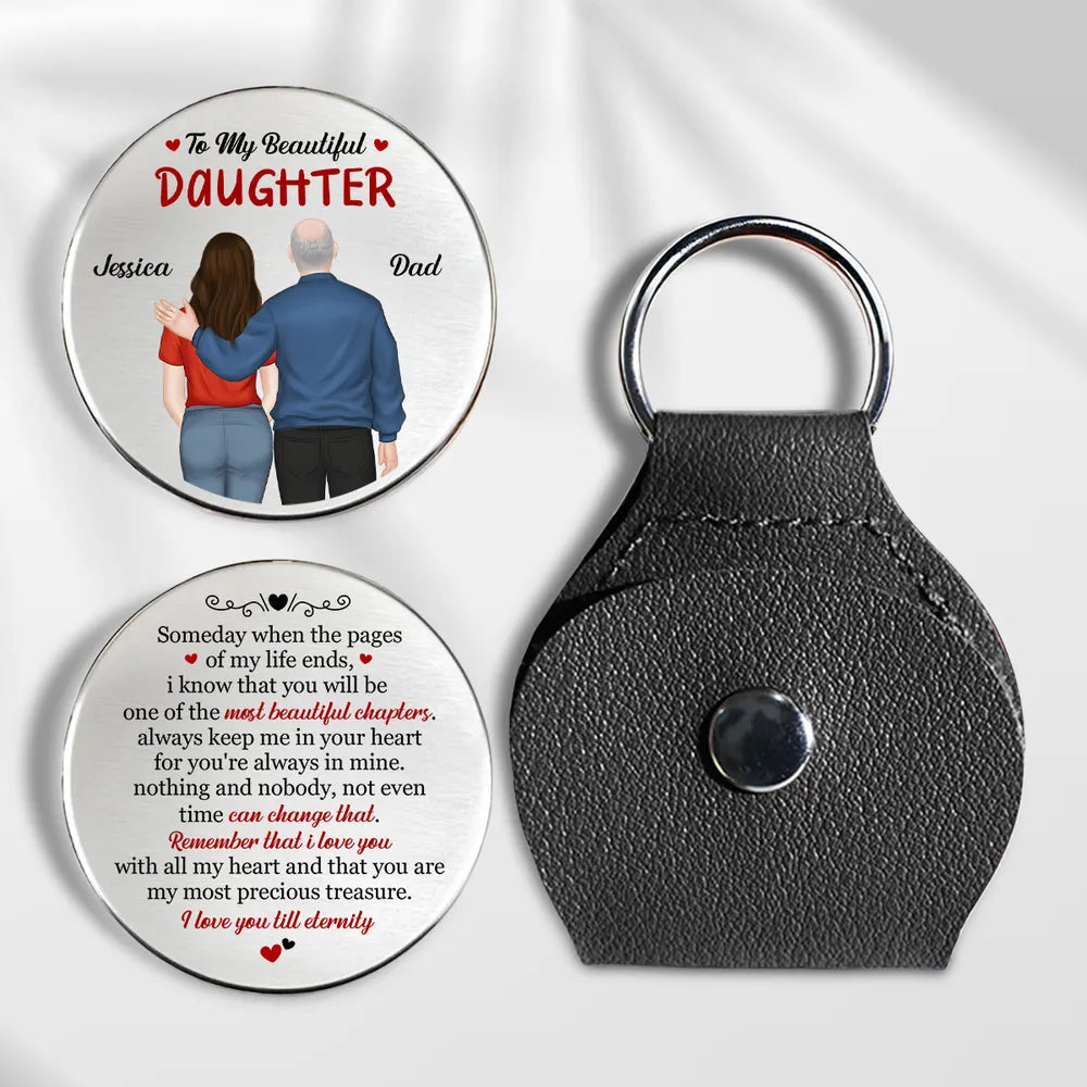 Personalized Pocket Hug With Dad and Daughter Hugging, Sweet Keepsake Token, Unique Gift for Daughter From Dad