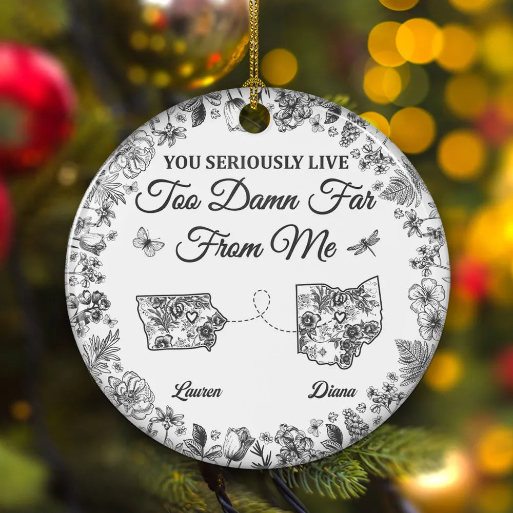 Friendship Across Distance Ceramic Ornament Sisters Meaningful Gift