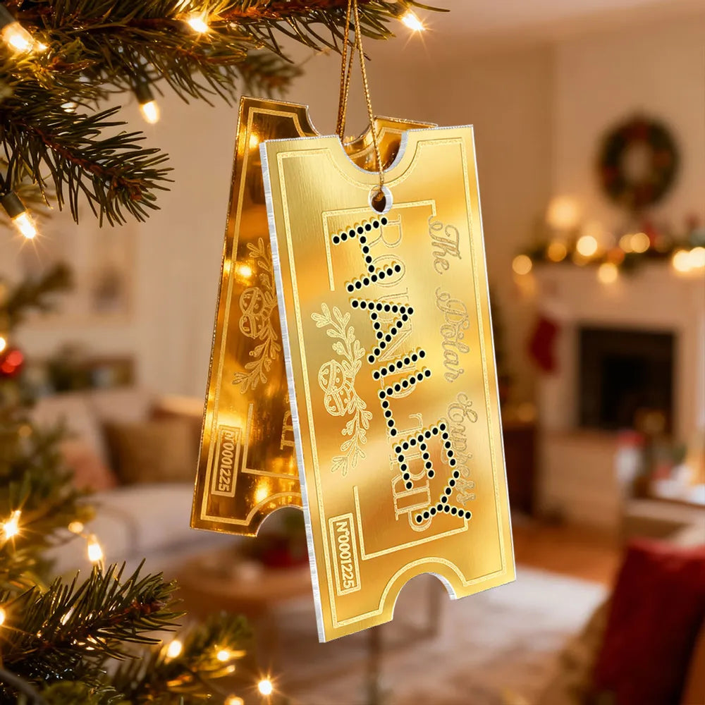 Acrylic Ornament with Personalized Ticket-Style Name for a Cozy Shelf or Backpack Charm Sweet Unique Gift for Kids
