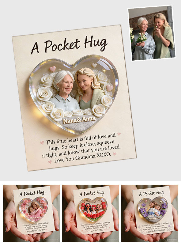 Demo Mother Keepsake Gift, Custom From Any Photo, Brithmonth Flower - Personalized Mother Pocket Hug Card (Copy)