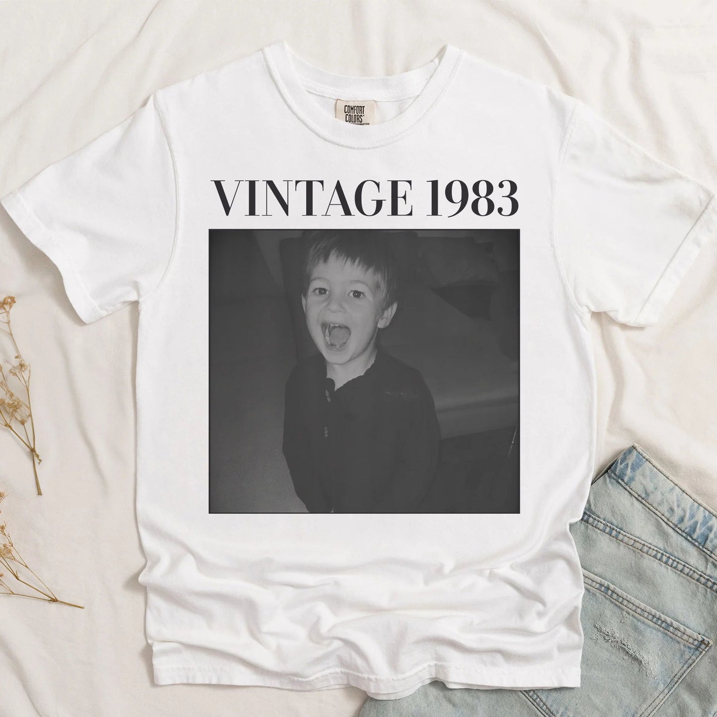 Nostalgic Personalized Photo Classic Tee Vintage Style Keepsake You Can Customize A Unique Creative Gift for Family
