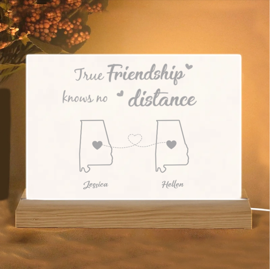 Personalized Friendship Ornament or Cup or Poster or Keychain or Plaque - True Friendship Knows No Distance-Distance Friends