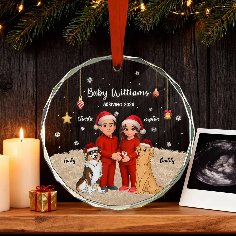 Crystal Ornament for Expecting Parents β A Heartwarming Family Keepsake & Perfect Christmas Gift