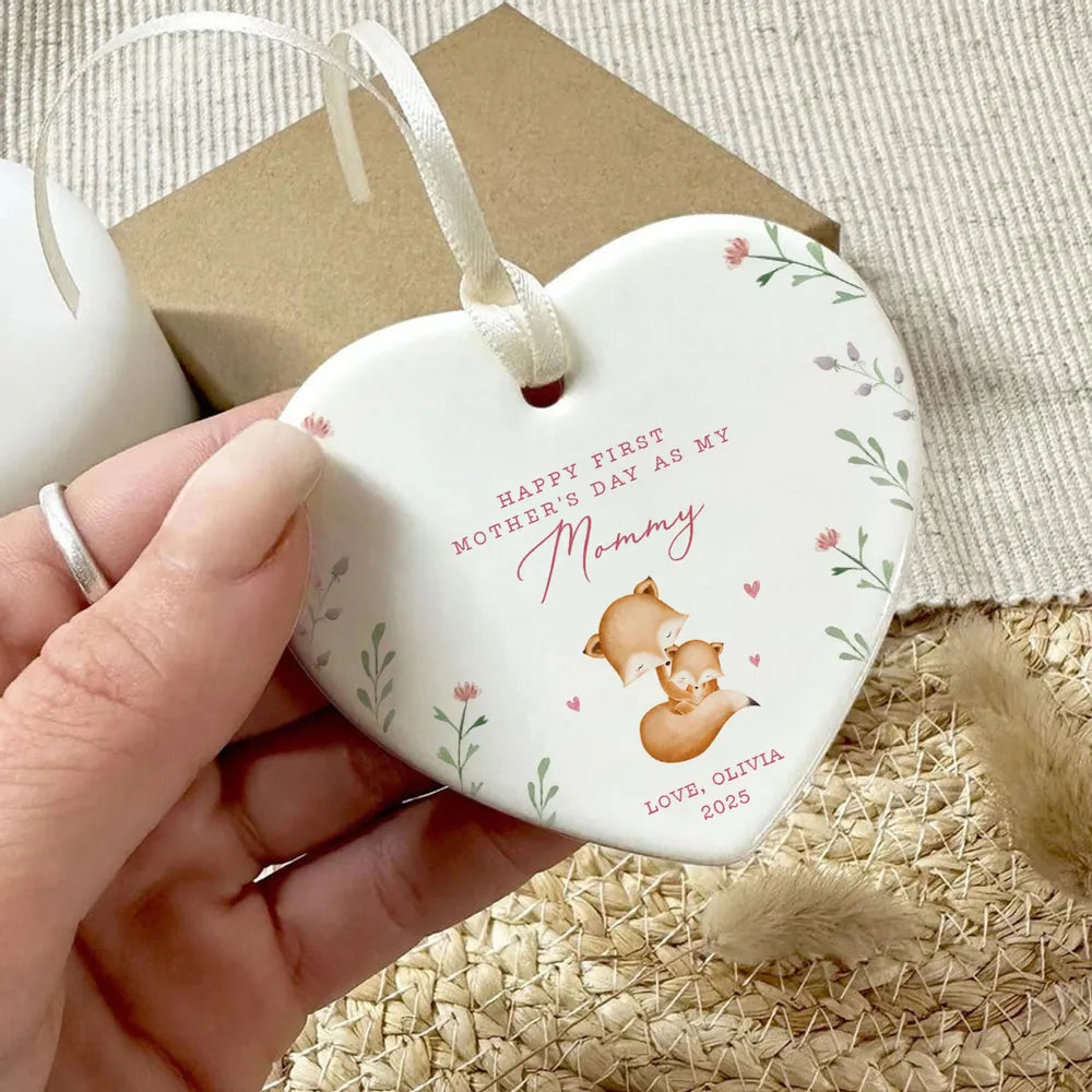 Happy First Mother’s Day as My Mommy – Personalized Ceramic Ornament, Gift for New Moms