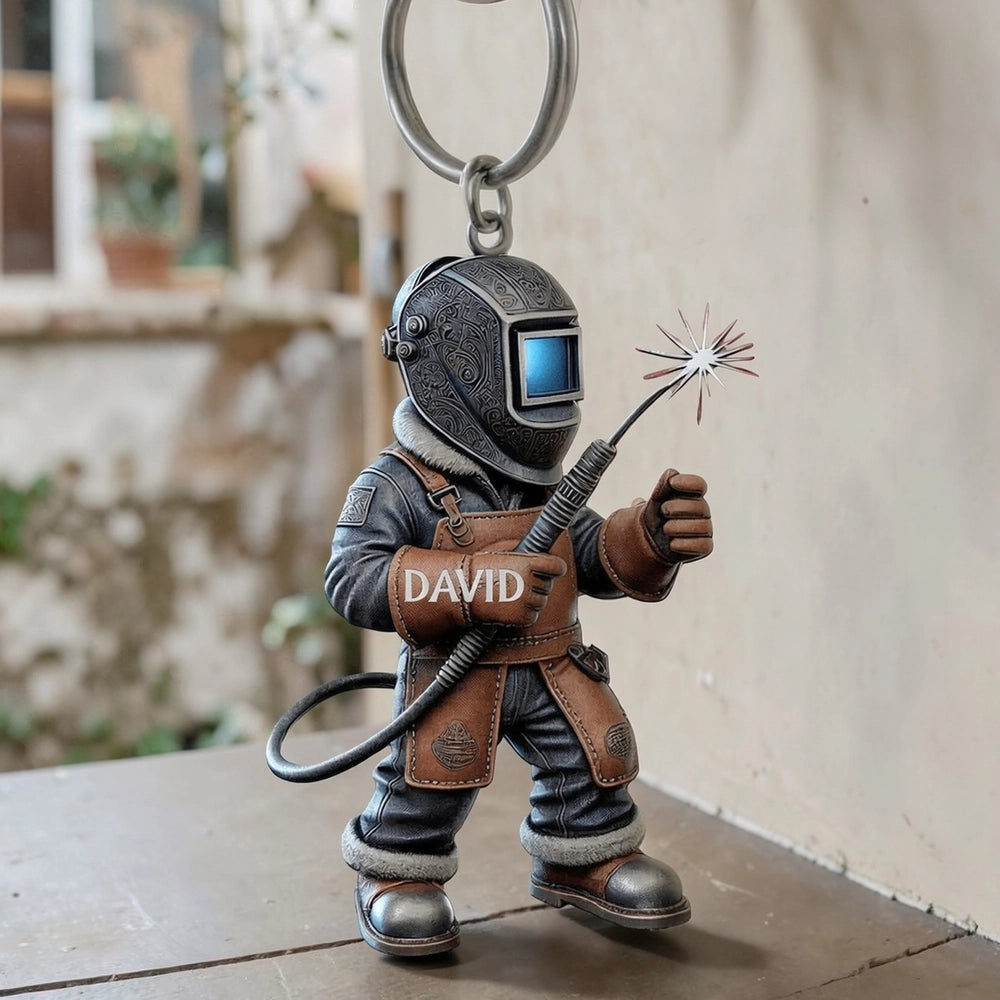 Custom Name Welder Acrylic Keychain Bright Color Charm For Work Gear Or Keys A Fun Unique Gift