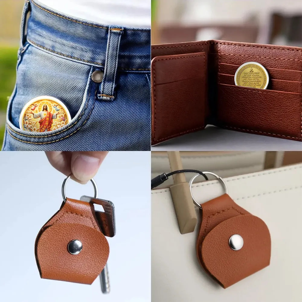 Personalized Pocket Hug Light of Life Keepsake Keychain Style Gift for Him or Her, A Daily Faith Reminder