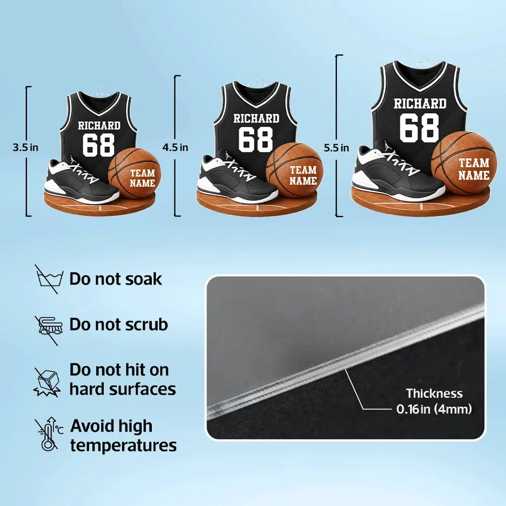 Basketball Jersey Acrylic Ornament β Custom Design, Perfect Gift for Sports Lovers