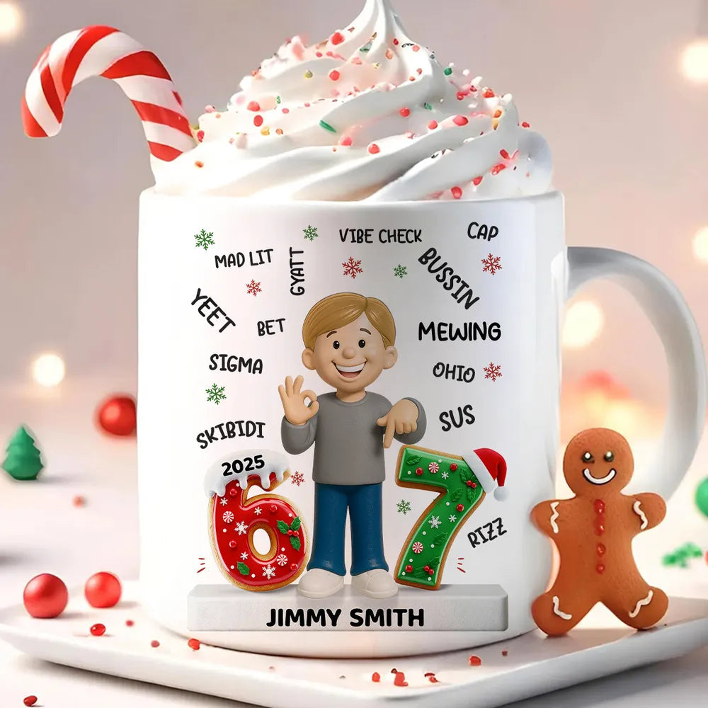 Teen Kid Custom Name Six Seven - Personalized Ceramic Mug, Fun Unique Gift for Kids or Teens