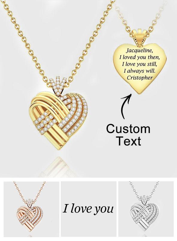 Engrave Message Heart - Personalized Heart Necklace