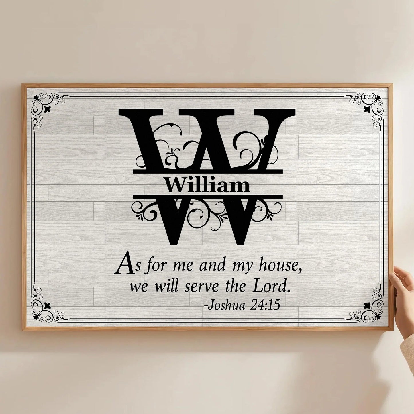 Poster with Monogram Scripture, Modern Farmhouse Wall Art for Entryway, Meaningful Home Blessing, Unique Gift for Parents