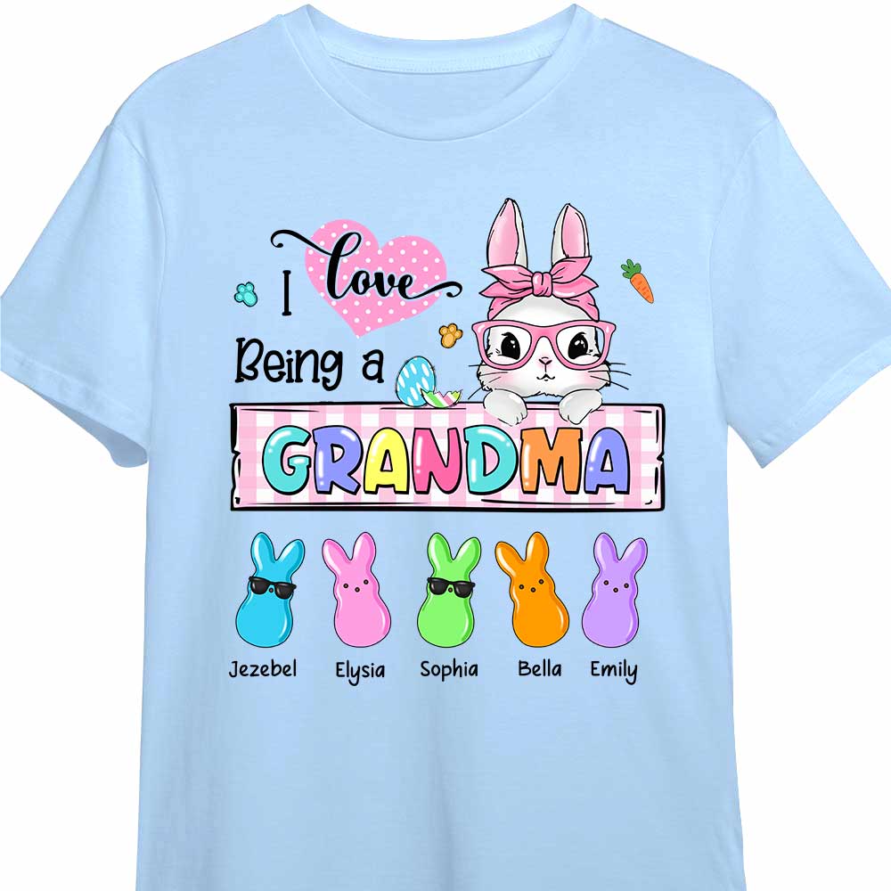 Personalized "I Love Being A Grandma" Easter Bunny Design T-Shirt - Hoodie - Sweatshirt | Adorable Gift for Grandma, Mom, Nana | Perfect for Easter, Spring Celebrations & Family Gatherings