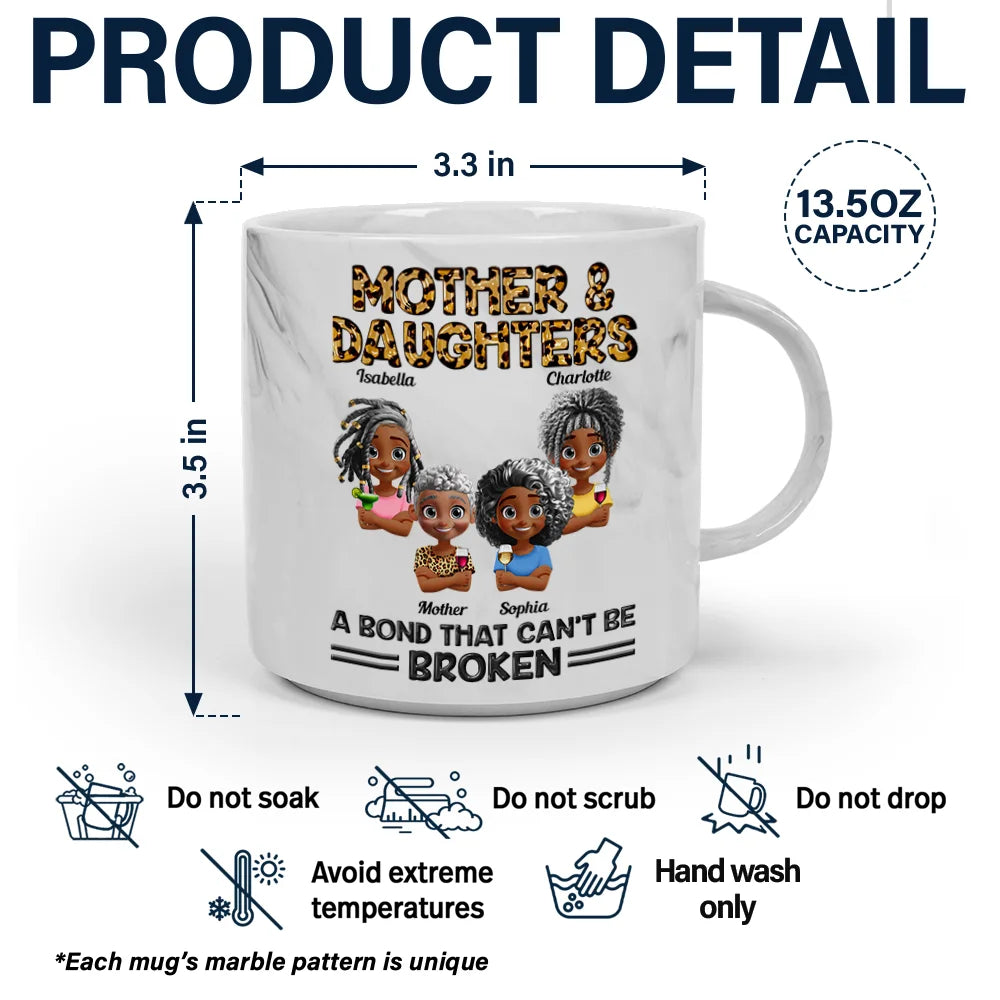 Personalized Mother & Daughter Marble Mug β Toasting Together, Heartwarming Gift for Mother or Daughter