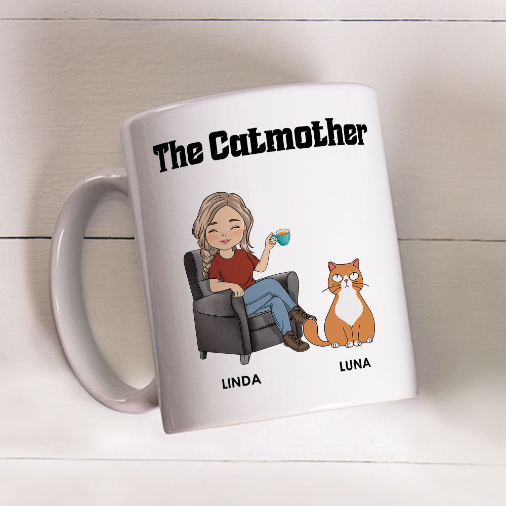 Personalized Beer Glass for Cat Dad β The Catfather Design with Cute Cats β Father's Day Gift for Pet Lovers