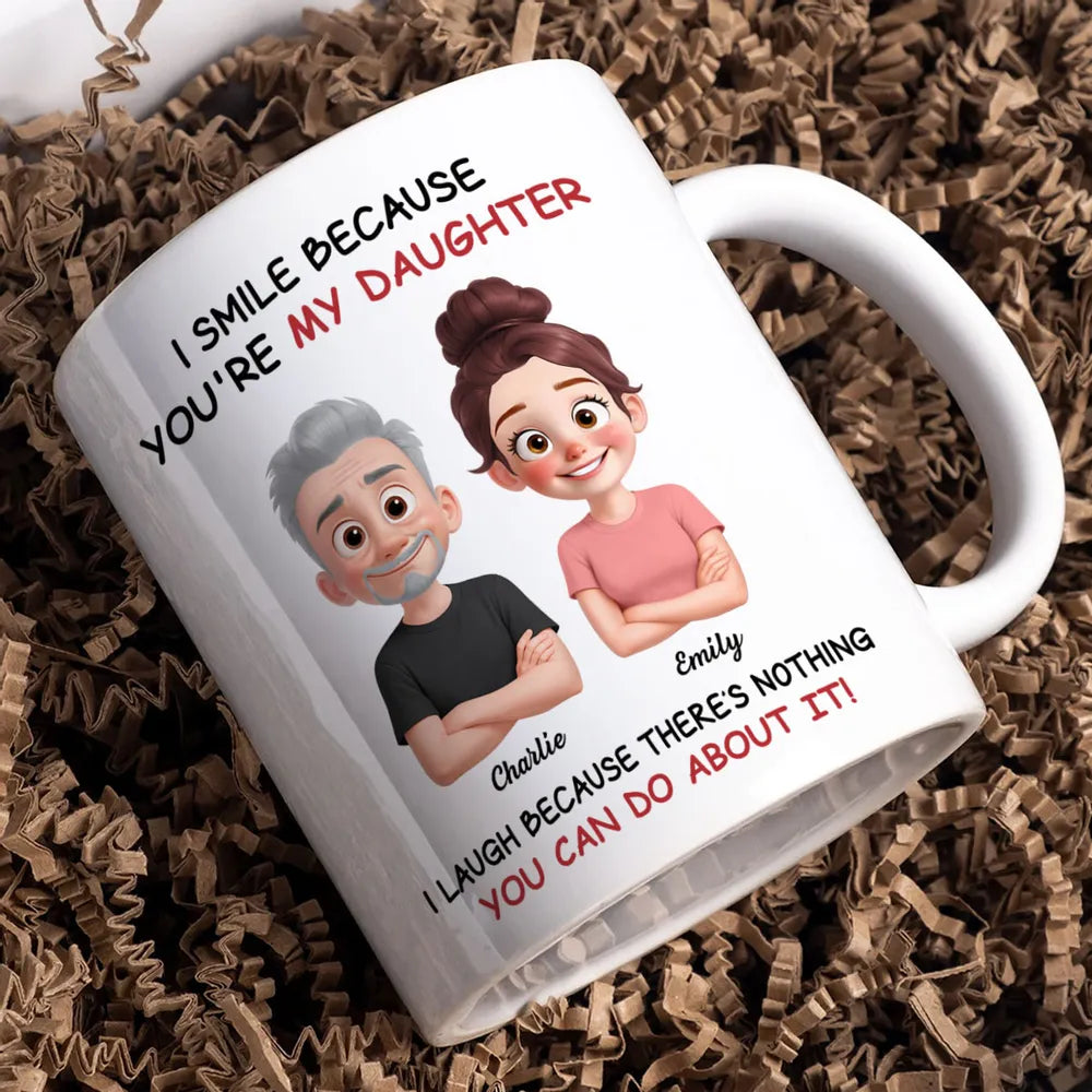 Funny Sibling White Ceramic Mug β Personalized Brother & Sister Cartoon, Playful Quote, Creative Gift for Coworker or Family