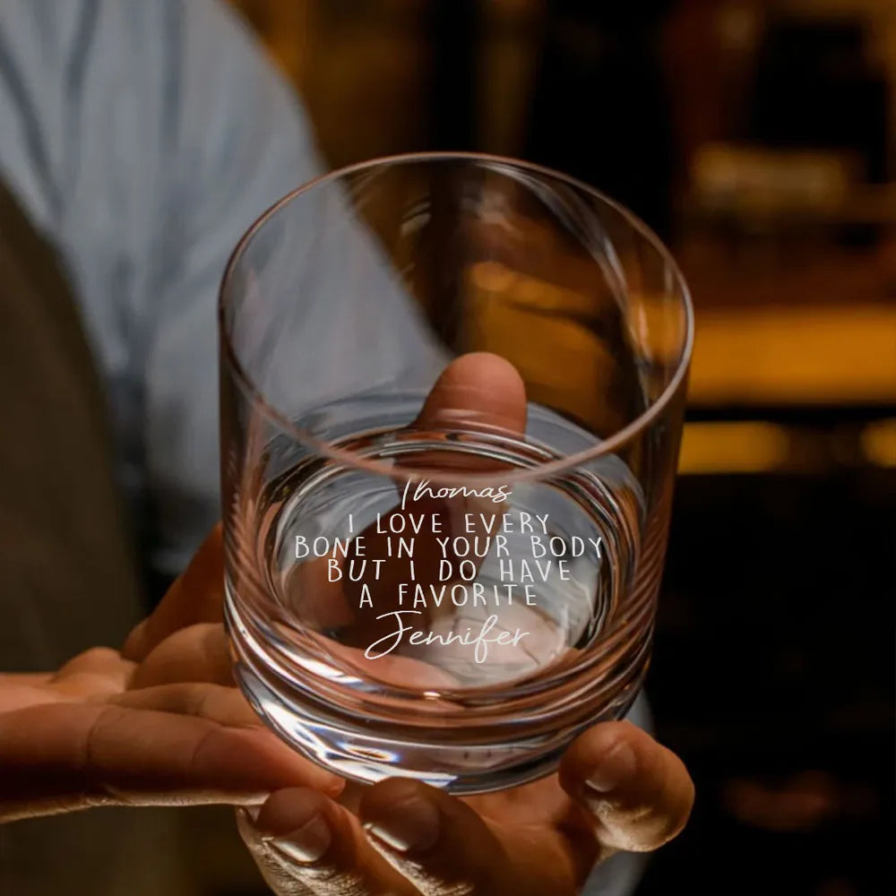 Personalized Engraved Whiskey Glass with Funny Love Quote - Unique Gift for Couple, Husband or Wife