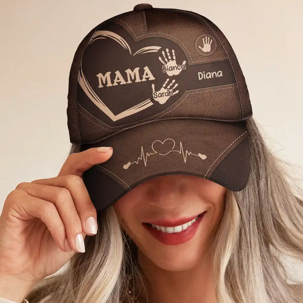 Customized Grandpa Classic Cap with Kids’ Handprints – Sentimental Gift for Father’s Day