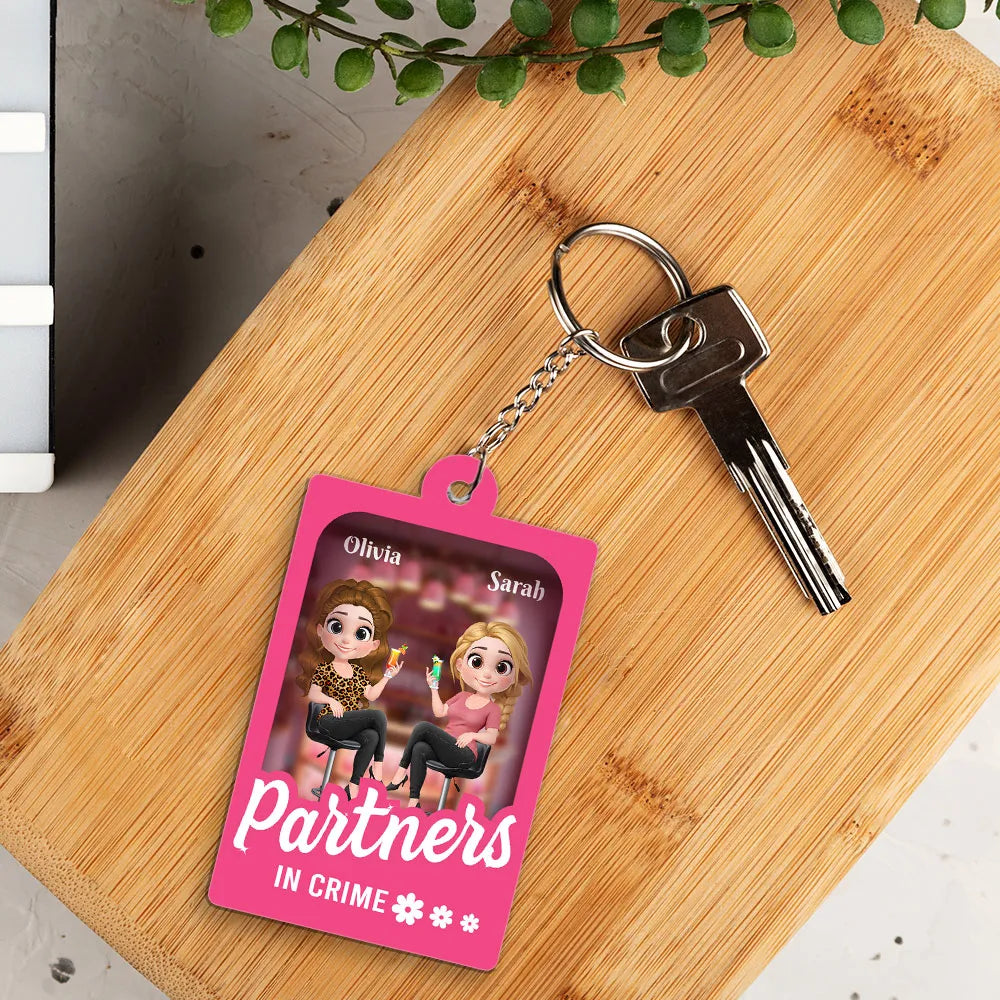 Besties Forever - Best Friend Gift, Personalized Acrylic Keychain for Sisters