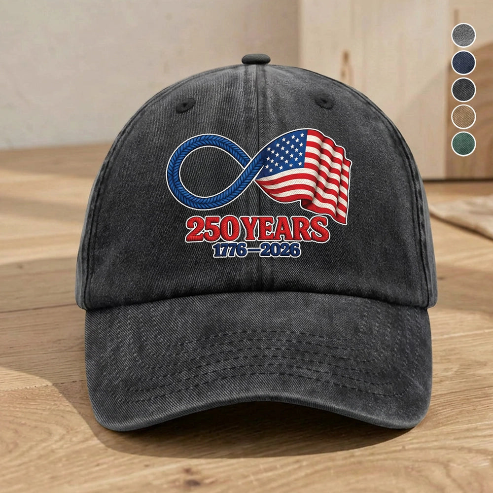 Personalized Sticker Decal 250 Years Infinity American Flag for Car Window or Laptop, Bold Patriotic Look, Unique Gift