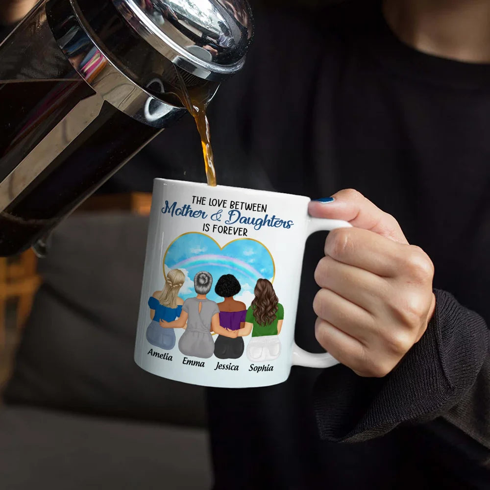 Personalized Mug for Mother and Daughters – Heartwarming Family Gift with Custom Names, Great for Mother's Day or Family Gatherings