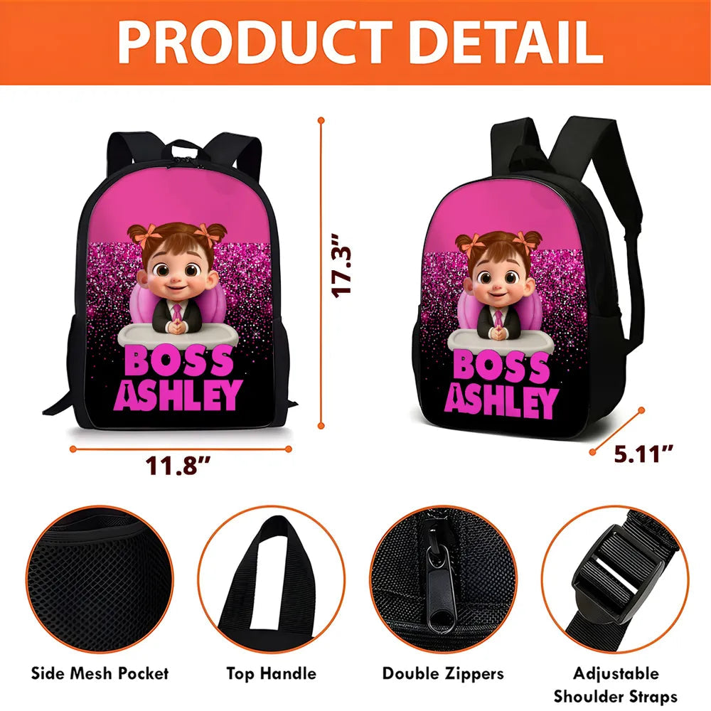 Kids Personalized Backpack 'Boss-in-Training' for School