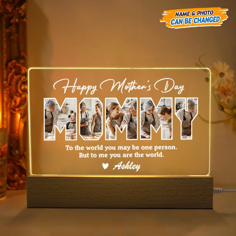 Personalized LED Mother’s Day Plaque with Custom Photo & Text