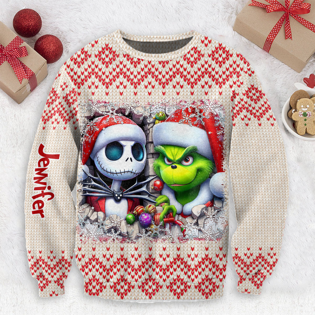 Merry Christmas - Personalized Nightmare Ugly Sweater