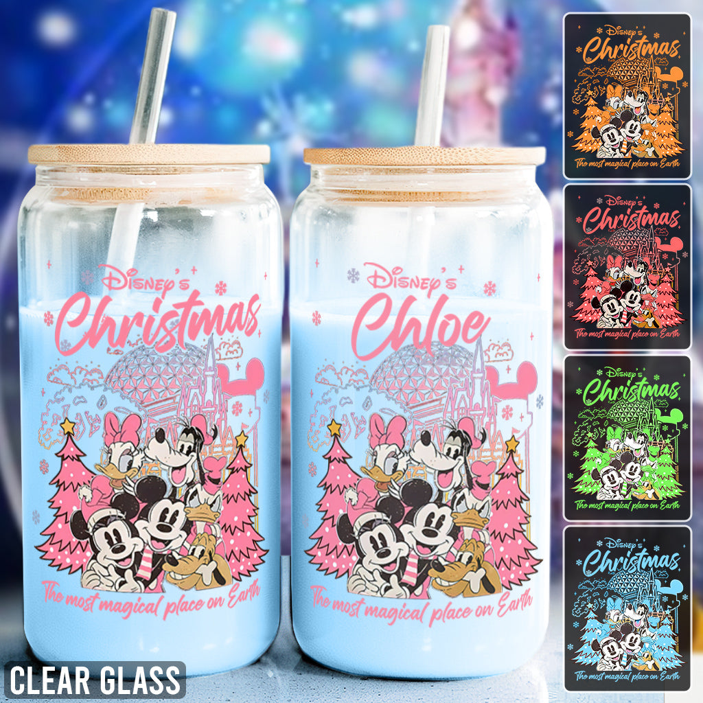 Christmas Disneyland - Personalized Mouse Can Glass