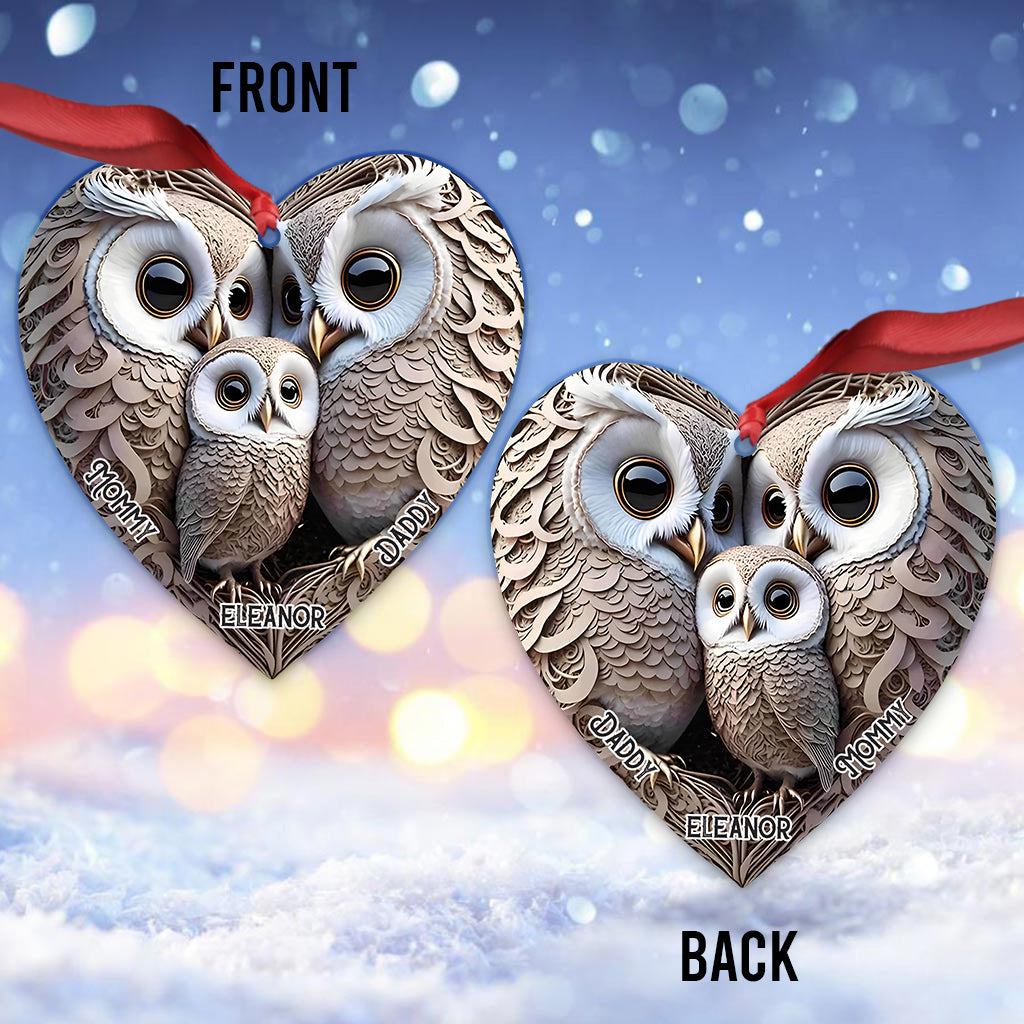 1st Christmas Owl Family - Personalized Kid Ornament