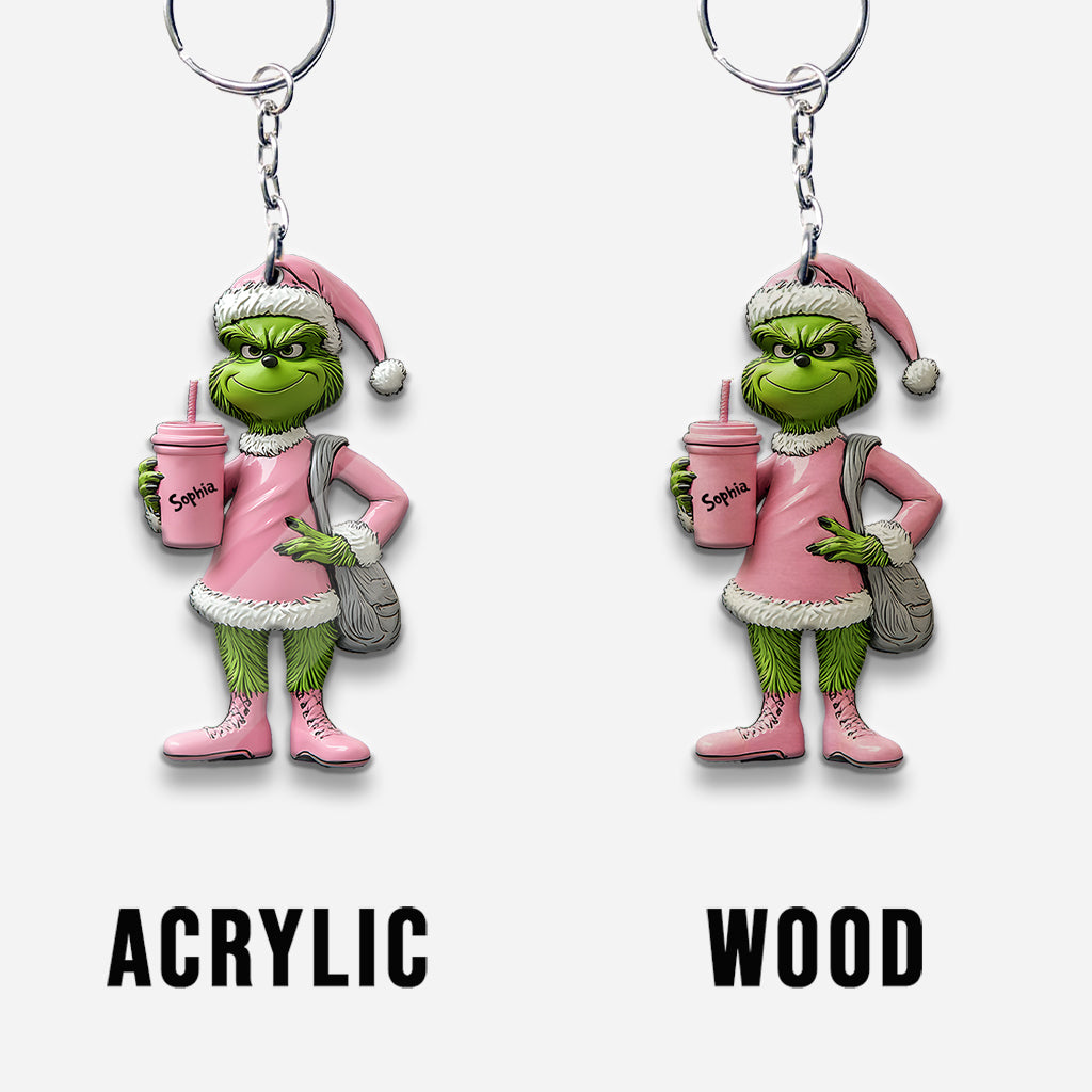 Grinchy Green Lady - Personalized Stole Christmas Keychain