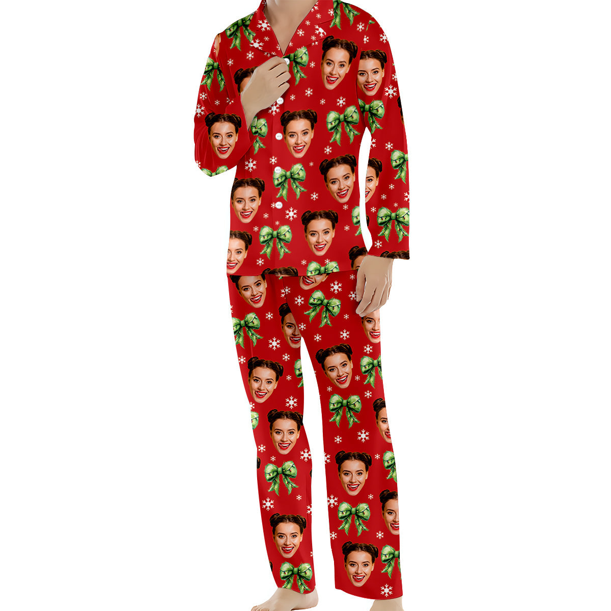 Coquette Grinchmas - Personalized Stole Christmas Button Down Pajamas