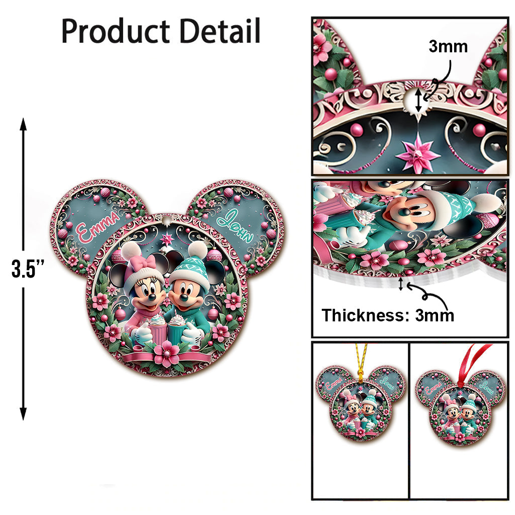Christmas Mouse Couple - Personalized Mouse Ornament
