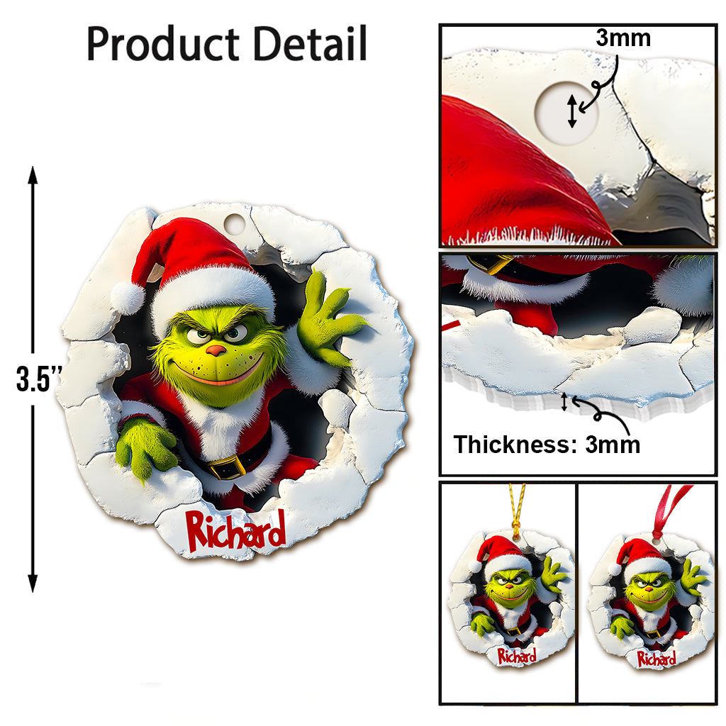 Stole Green Jeep - Personalized Stole Christmas Ornament