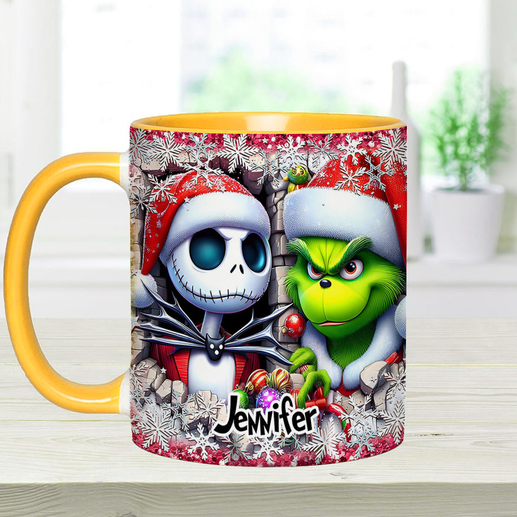 Merry Christmas - Personalized Nightmare Accent Mug