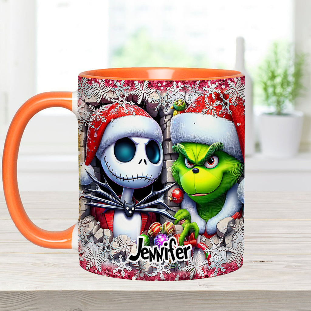 Merry Christmas - Personalized Nightmare Accent Mug