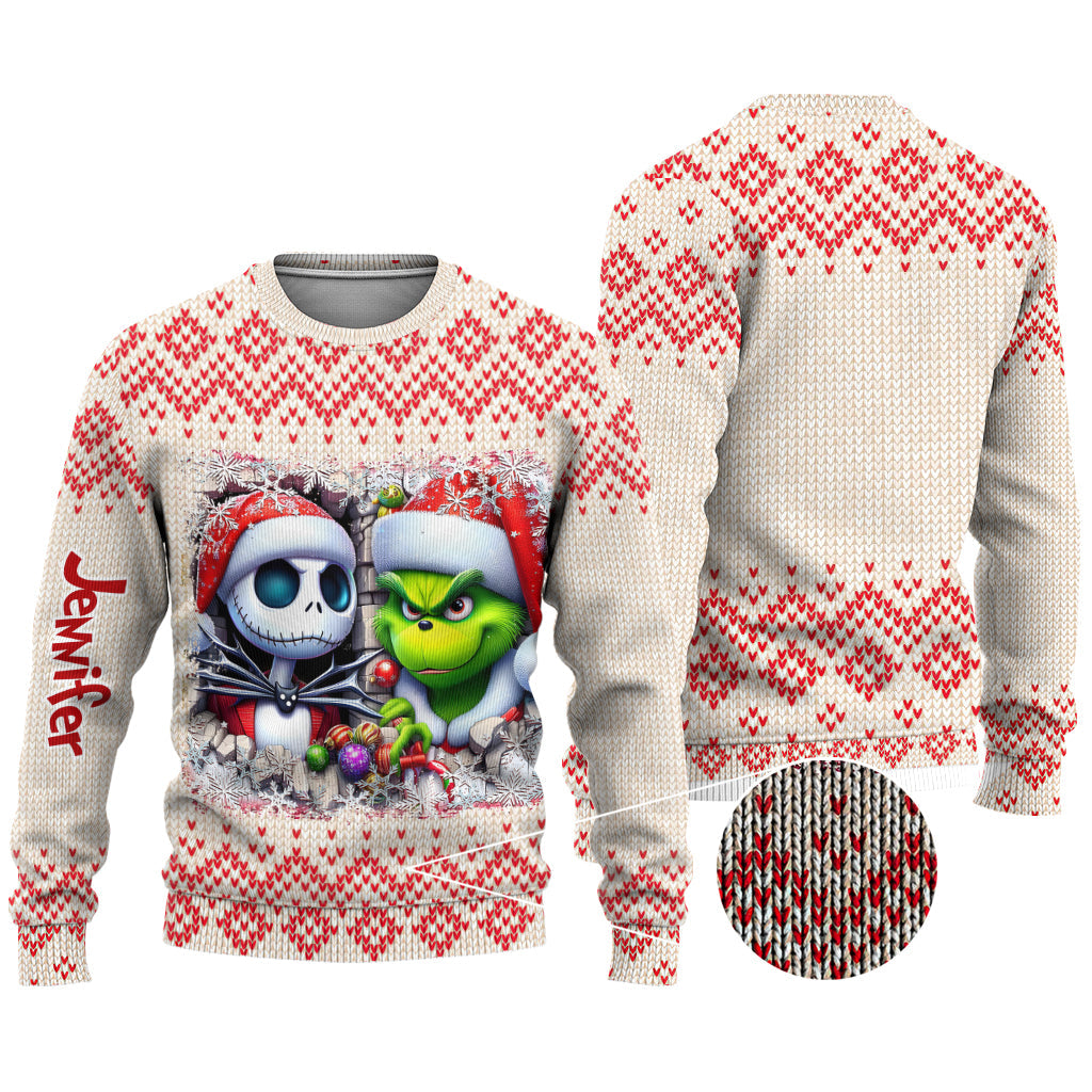 Merry Christmas - Personalized Nightmare Ugly Sweater