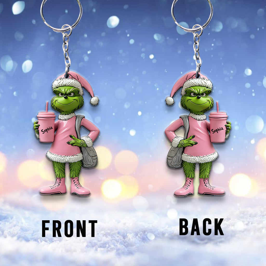 Grinchy Green Lady - Personalized Stole Christmas Keychain
