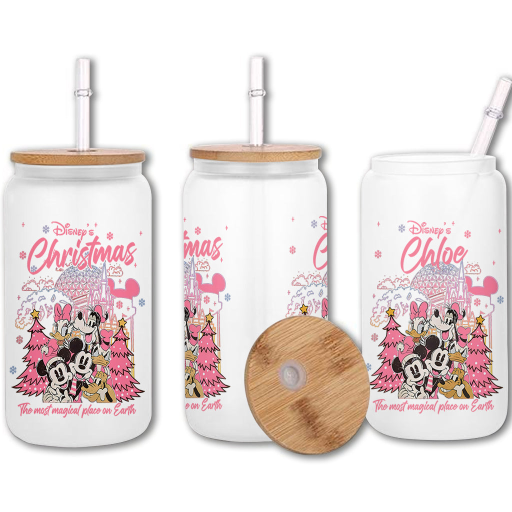 Christmas Disneyland - Personalized Mouse Can Glass