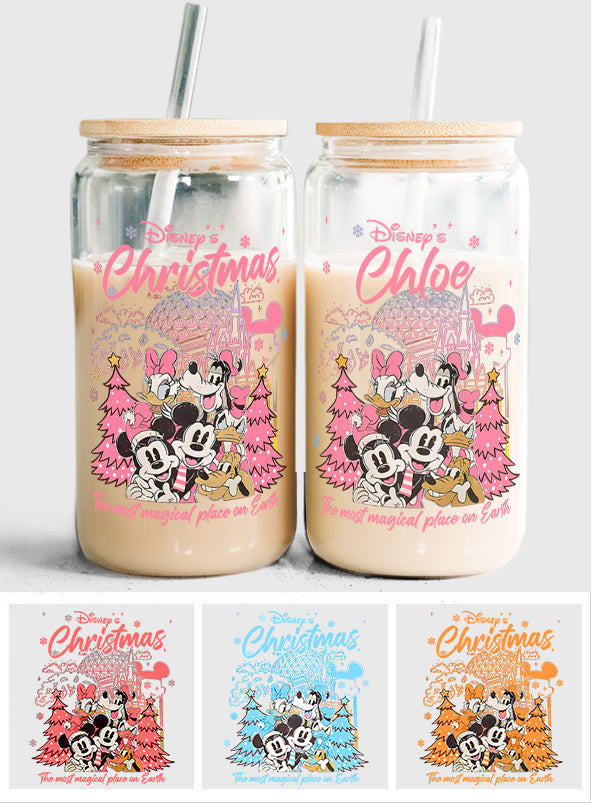 Christmas Disneyland - Personalized Mouse Can Glass