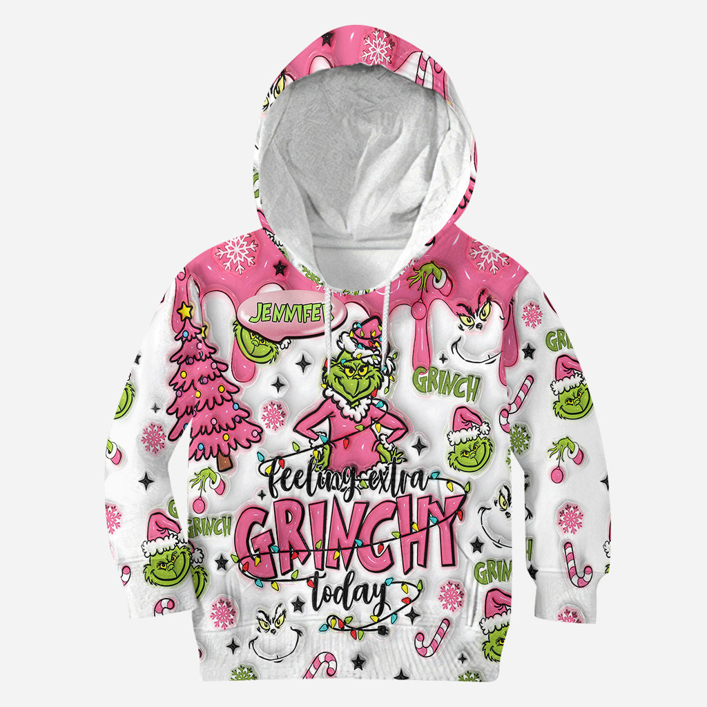 Custom Any Name Feeling Extra Grinchy Today - Personalized Stole Christmas Hoodie and Leggings